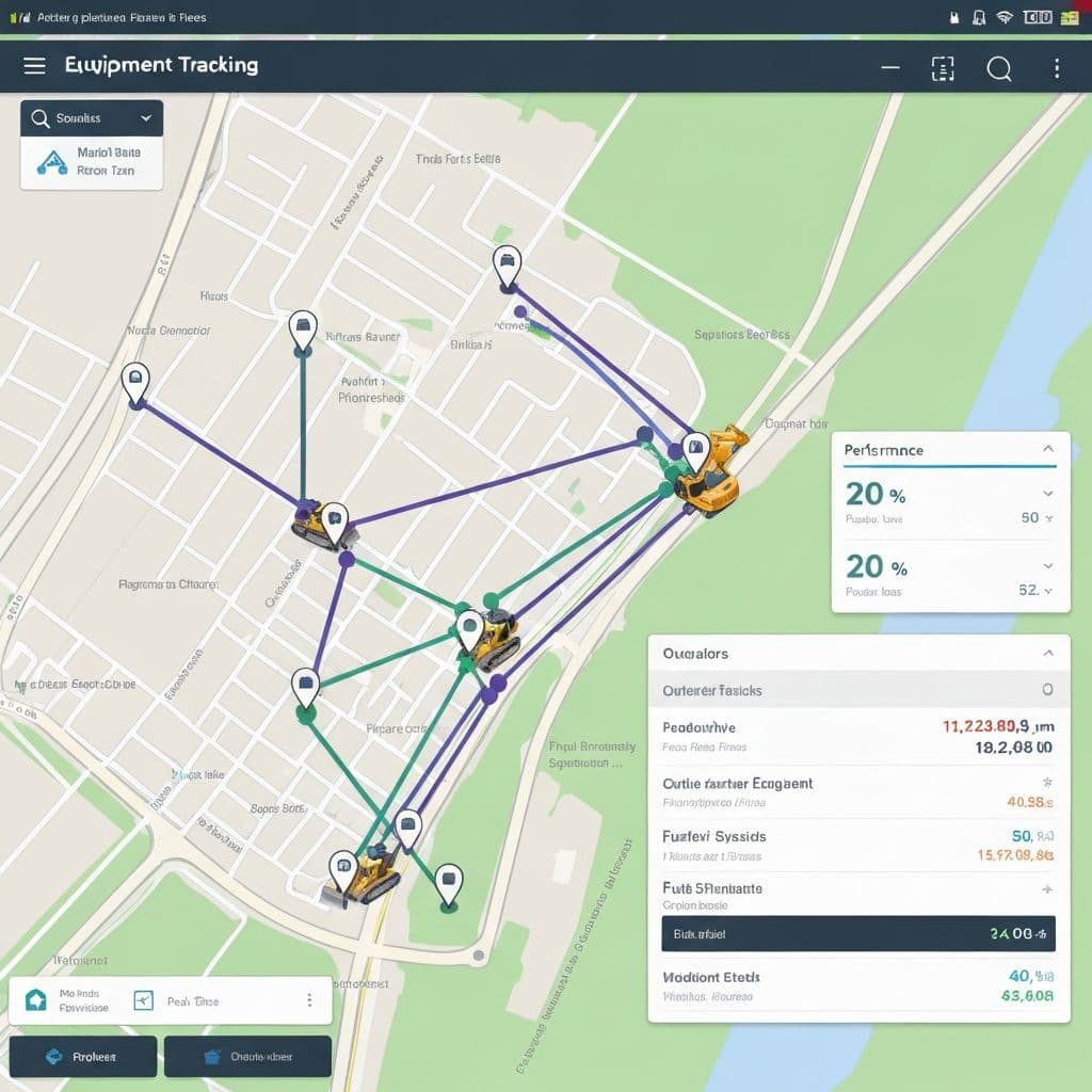 Construction equipment tracking map